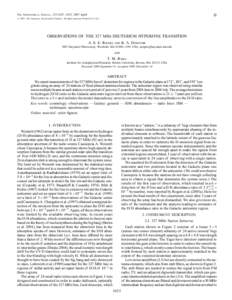 A  The Astronomical Journal, 133:1625Y1632, 2007 April # 2007. The American Astronomical Society. All rights reserved. Printed in U.S.A.  OBSERVATIONS OF THE 327 MHz DEUTERIUM HYPERFINE TRANSITION