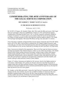 CONGRESSIONAL RECORD HOUSE SPEECHES AND INSERTS PAGE E1213 July 23, 2014  COMMEMORATING THE 40TH ANNIVERSARY OF