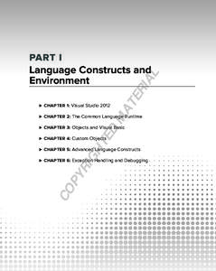 PART I  MA  CHAPTER 1: Visual Studio 2012