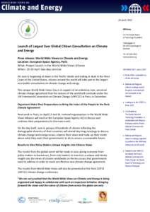 Earth / Global warming / United Nations Framework Convention on Climate Change / World Wide Views on Global Warming / The Danish Board of Technology / Christiana Figueres / Climate / United Nations Climate Change Conference / World Climate Conference / Environment / Climate change / Climate change policy