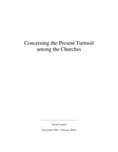 Concerning the Present Turmoil