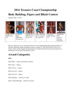 2016 Treasure Coast Championship Body Building, Figure and Bikini Contest Updated: May 17, 2015 Candice Keene IFBB Figure