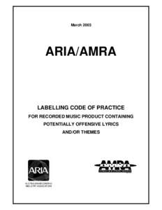Microsoft Word - ARIA AMRA Code Final March 2003 updated logo[removed]
