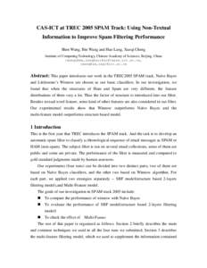 Institute of Computing Technology 2005: Spam Tracks