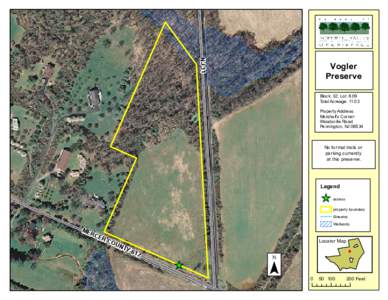 NJ 31  Vogler Preserve Block: 32; Lot: 6.09 Total Acreage: 11.03