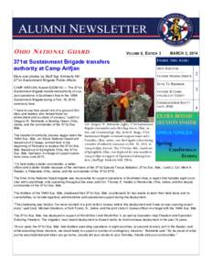 O HIO N ATIONAL G UARD  V OLUME 6, E DITION 3 371st Sustainment Brigade transfers authority at Camp Arifjan