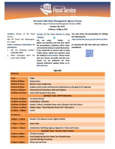 2014 October RCM Forum Agenda