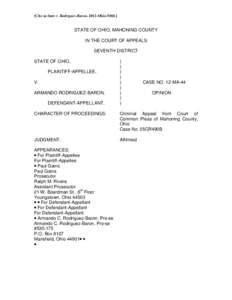 [Cite as State v. Rodriguez-Baron, 2012-Ohio[removed]STATE OF OHIO, MAHONING COUNTY IN THE COURT OF APPEALS SEVENTH DISTRICT STATE OF OHIO,