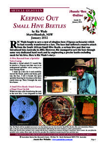 ARTICLE EIGHTEEN  KEEPING OUT SMALL HIVE BEETLES