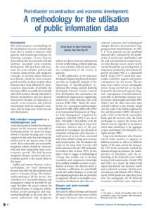 Post-disaster reconstruction and economic development:  A methodology for the utilisation of public information data Introduction This article proposes a methodology for