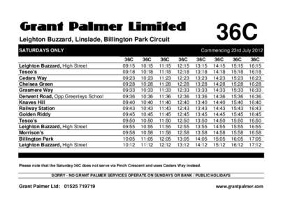 Grant Palmer Limited  36C Leighton Buzzard, Linslade, Billington Park Circuit