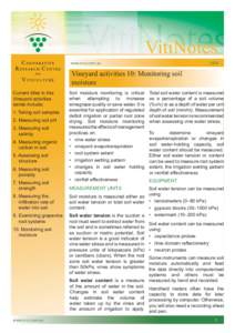 Water / Irrigation / Soil physics / Irrigation in viticulture / Water content / Evapotranspiration / Capacitance probe / Viticulture / Infiltration / Land management / Hydrology / Soil