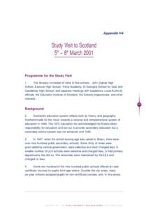 Appendix H4  Study Visit to Scotland 5th – 8th MarchProgramme for the Study Visit