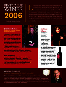 BEST VALUE  WINES 2006 By Laura Holmes Haddad