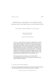 1481  Documenta Math. Minimization of the Energy of the Nonrelativistic One-Electron Pauli-Fierz Model over Quasifree States