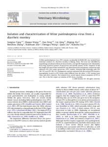 Isolation and characterization of feline panleukopenia virus from a diarrheic monkey