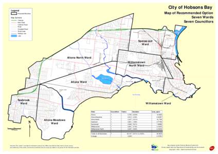 City of Hobsons Bay  Legend Map of Recommended Option Seven Wards
