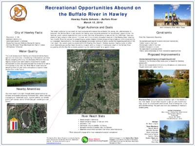 Recreational Opportunities Abound on the Buffalo River in Hawley Hawley Public Schools – Buffalo River March 15, 2016  Target Audience and Goals