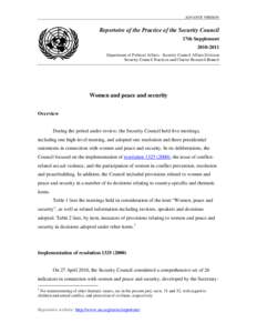 Women and peace and security