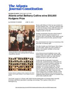 !!    ACCESS ATLANTA | ARTS AND CULTURE!  Atlanta artist Bethany Collins wins $50,000