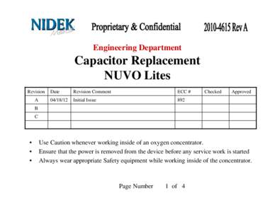 Microsoft PowerPoint[removed]Rev A,  Instructions for Capacitor Replacement NUVO Lite.ppt