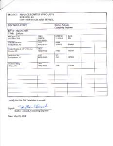 ,-= PROJECT: REPLACE ROOFTOP HVAC UNITS BUILDING 3OO NORTHERN NASH HIGH SCHOOL BID