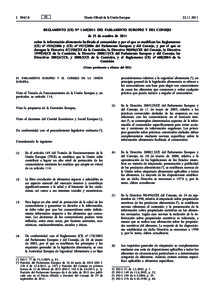 Reglamento (UE) nodel Parlamento Europeo y del Consejo, de 25 de octubre de 2011, sobre la información alimentaria facilitada al consumidor y por el que se modifican los Reglamentos (CE) noy (CE) n