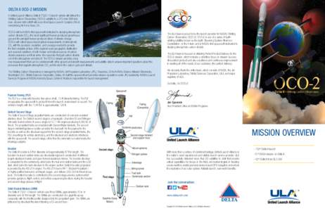 Delta II OCO-2 MISSION A United Launch Alliance Delta II[removed]launch vehicle will deliver the Orbiting Carbon Observatory (OCO-2) satellite to a 370-nmi (686 km) near- circular orbit. Liftoff will occur from Space Lau