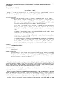 Alain Fabre[removed]Diccionario etnolingüístico y guía bibliográfica de los pueblos indígenas sudamericanos. CALCHAQUÍ