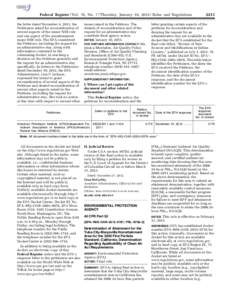 Federal Register / Vol. 78, No. 7 / Thursday, January 10, [removed]Rules and Regulations the letter dated November 4, 2011, the Petitioners asked for reconsideration of several aspects of the minor NSR rule and one aspect 