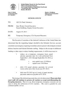 United States Courts for the First Circuit Office of the Circuit Executive John Joseph Moakley United States Courthouse 1 Courthouse Way - Suite 3700 Boston, MA[removed]Gary H. Wente