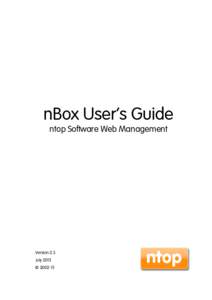 nBox User’s Guide ntop Software Web Management Version 2.3 July 2015 ©  