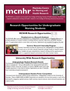 mcnhr  Manitoba Centre for Nursing and Health Research