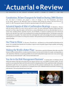 The  Actuarial Review THE  NEWSLETTER
