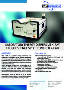 LABORATORY ENERGY DISPERSIVE X-RAY FLUORESCENCE SPECTROMETER X-LAB Application Complete set