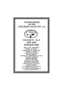 WOODTURNERS OF THE GOULBURN VALLEY INC 3352K VOLUME 27 – No. 5