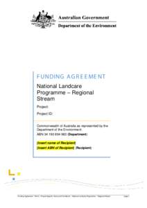 Funding agreement National Landcare Programme – Regional Stream