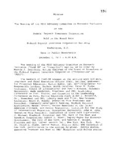 191i Minutes of The Meeting of the FDIC Advisory Committee on Economic Inclusion of the Federal Deposit Insurance Corporation