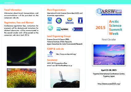 ASSW2015 Travel Information Main Organizations  Information about travel, transportation, and