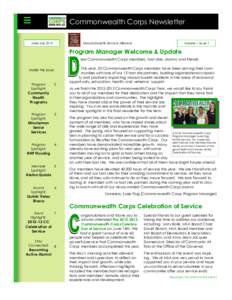 Commonwealth Corps Newsletter Massachusetts Service Alliance June/July[removed]Volume 1, Issue 7