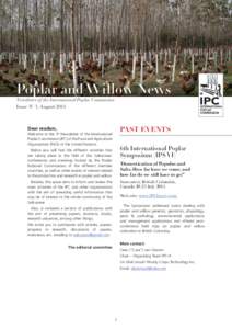 Poplar and Willow News Newsletter of the International Poplar Commission Issue N° 3, August 2014 PAST EVENTS