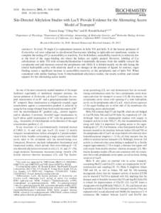 Site-Directed Alkylation Studies with LacY Provide Evidence for the Alternating Access Model of Transport<xref rid=
