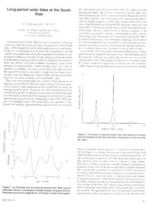 Long-period solar tides at the South Pole P. A. RYDELEK and L. KNOPOFF Institute of Geophysics and Planetary Physics University of California Los Angeles, California 90024