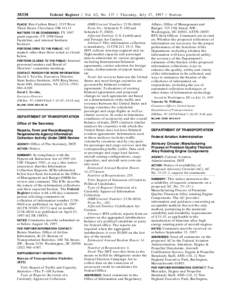 [removed]Federal Register / Vol. 62, No[removed]Thursday, July 17, [removed]Notices Ritz-Carlton Hotel, 1515 West Third Street, Cleveland, OH 44113.