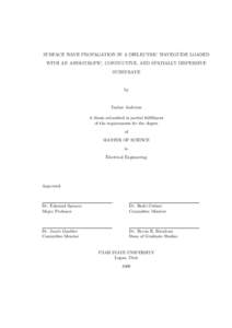 SURFACE WAVE PROPAGATION IN A DIELECTRIC WAVEGUIDE LOADED WITH AN ANISOTROPIC, CONDUCTIVE, AND SPATIALLY DISPERSIVE SUBSTRATE by