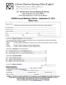 Microsoft Word - Annual Dinner reply form 2013.doc