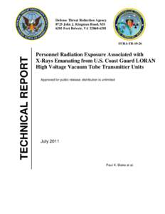 Defense Threat Reduction Agency 8725 John J. Kingman Road, MS 6201 Fort Belvoir, VA[removed]TECHNICAL REPORT