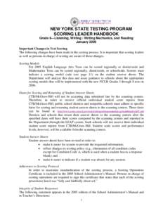 NEW YORK STATE TESTING PROGRAM