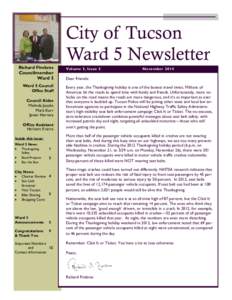 City of Tucson Ward 5 Newsletter Richard Fimbres Councilmember Ward 5 Ward 5 Council