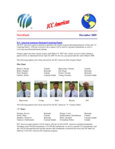 ICC Americas announce Regional Umpiring Panels